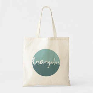 Tote Bag Calligraphie bleue Ombre de Los Angeles, la