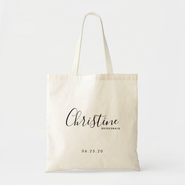 Tote Bag Calligraphie Bridesmaid fourre-tout (Devant)