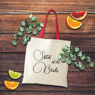 Tote Bag Calligraphie Élégante Sœur de la Mariée