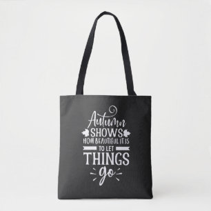 Tote Bag Calligraphie moderne Citation d'automne