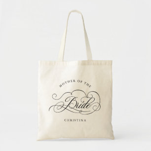 Tote Bag Calligraphie moderne noir Mère de la Mariée