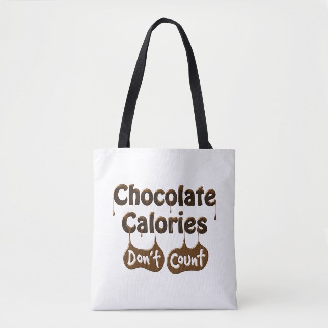 Tote Bag Calories au chocolat ne comptent pas (Devant)