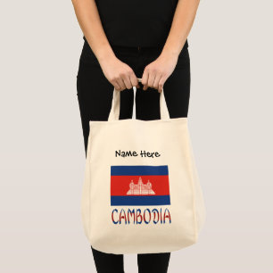 Tote Bag Cambodge Drapeau Cambodgien Personnalisé 