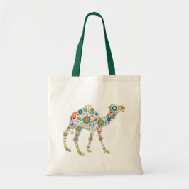 Tote Bag Camel à fleurs rétro coloré