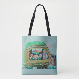 Tote Bag Camion de livraison de fleurs spéciales bouquet am
