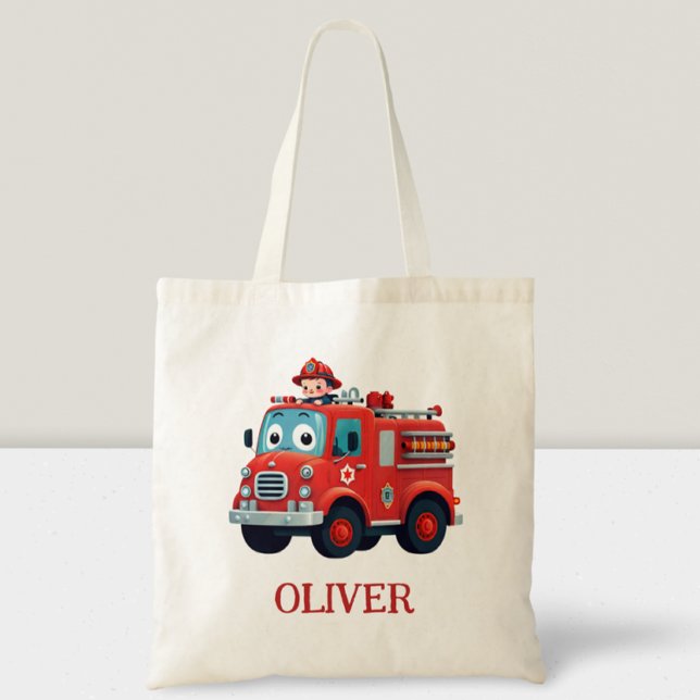 Tote Bag Camion feu mûre et pompier (Créateur téléchargé)