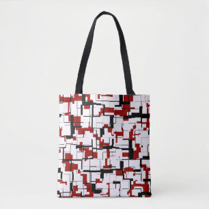 Tote Bag Camion numérique noir blanc Motif rouge