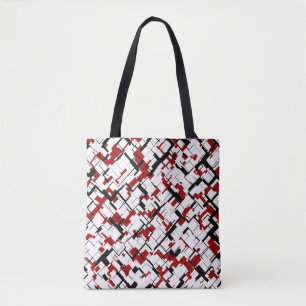 Tote Bag Camion numérique noir blanc Motif rouge