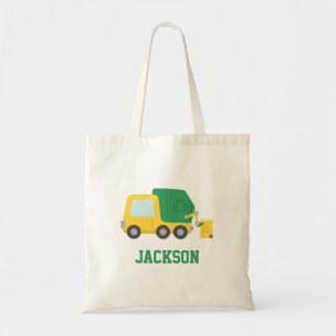 Tote Bag Camion poubelle jaune et vert de recyclage
