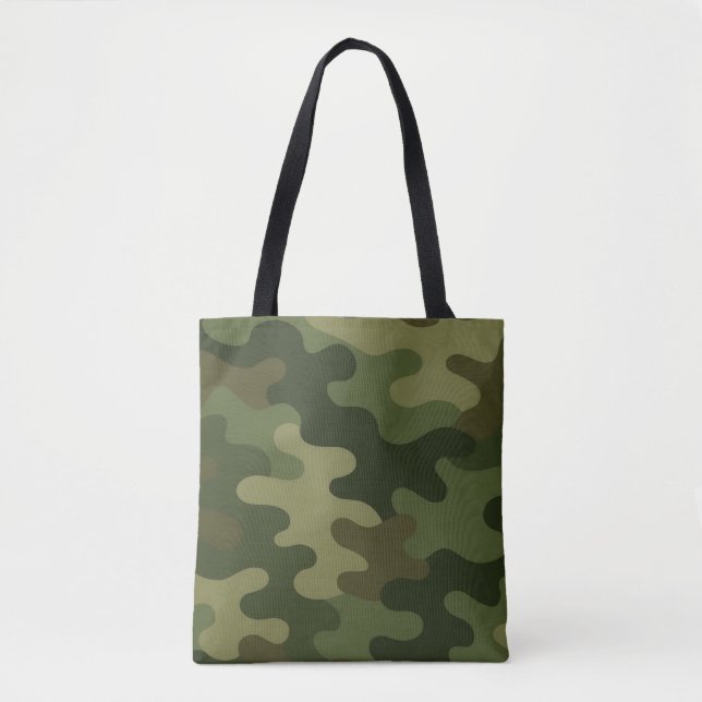 Tote Bag Camo classique Imprimé Tons verts et Brown (Devant)