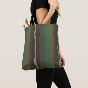 Tote Bag Camo et bandes abstraites vertes