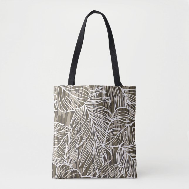Tote Bag Camo Fond Botanique Sans Couture Bottom Lands (Devant)