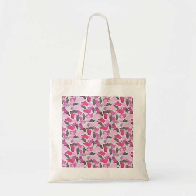 Tote Bag Camouflage animal Silhouette rose (Devant)