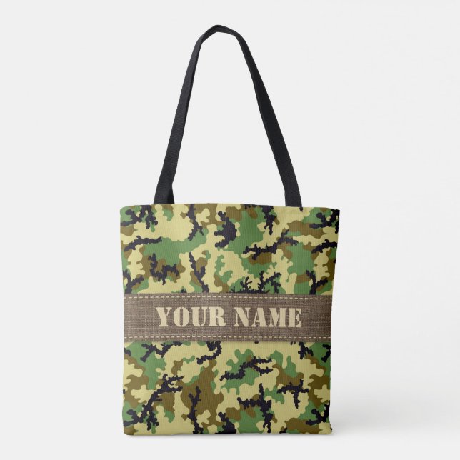 Tote Bag Camouflage des bois (Dos)