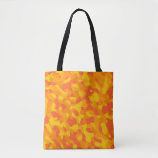 Tote Bag Camouflage orange jaune Motif d'impression