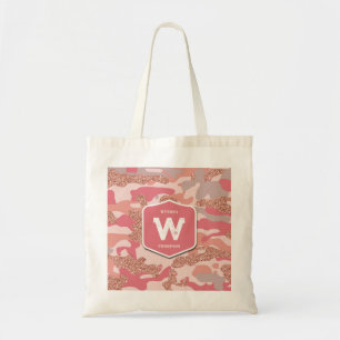 Tote Bag Camouflage Rose Gold Blush Pink Camo Motif de l'ar