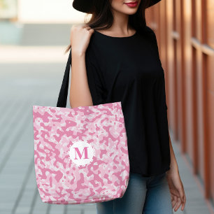 Tote Bag Camouflage rose Monogramme initial