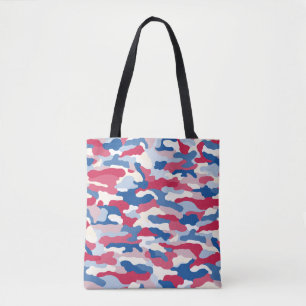 Tote Bag Camouflage rouge blanc et bleu
