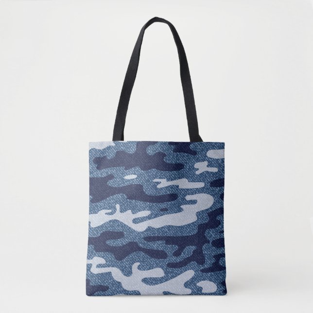 Tote Bag Camouflage tacheté Denim Jeans Motif (Devant)