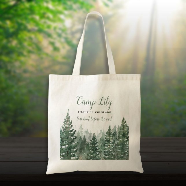 Tote Bag Camp Bachelorette Woodland Forest Weodend Party (Camp Bachelorette Woodland Forest Weekend Party Tote Bag)