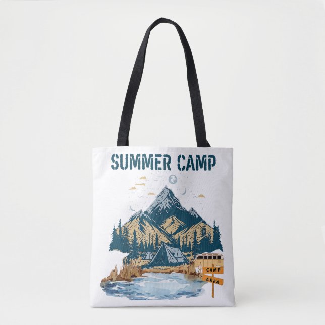 Tote Bag Camp d'été de conception simple (Devant)