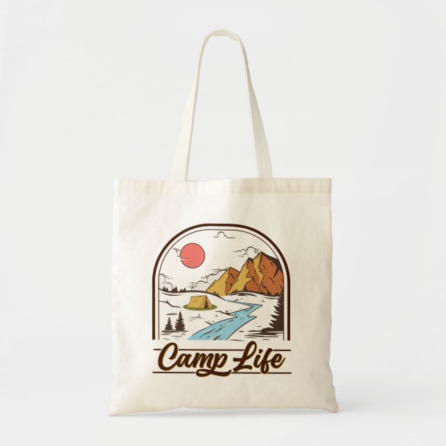 Tote Bag Camp Life Mountain Camping (Devant)