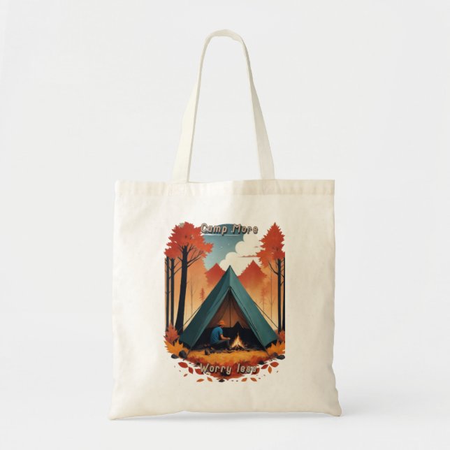 Tote Bag Camp Plus, S'Inquiéter Moins (Devant)