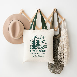 Tote Bag Camp Plus, S'Inquiéter Moins   Camping personnalis