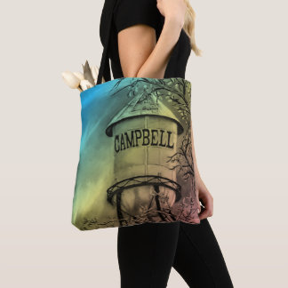 Tote Bag Campbell CA Water Tower Brossé Polyester Fourre-to