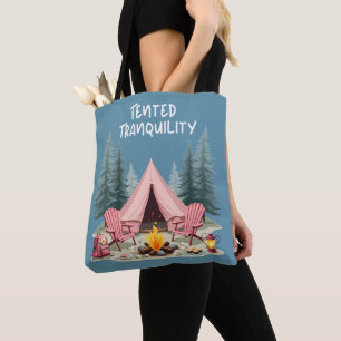 Tote Bag Camping Cosy Tente de Glamping Esthétique & Feu de