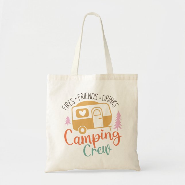 Tote Bag Camping Crew Fries Amis Boissons (Devant)