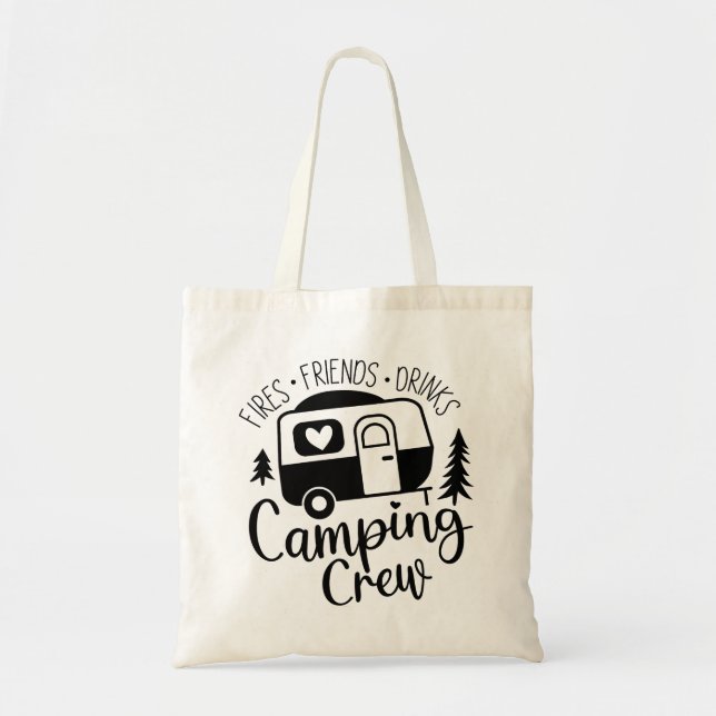 Tote Bag Camping Crew Fries Amis Boissons (Devant)