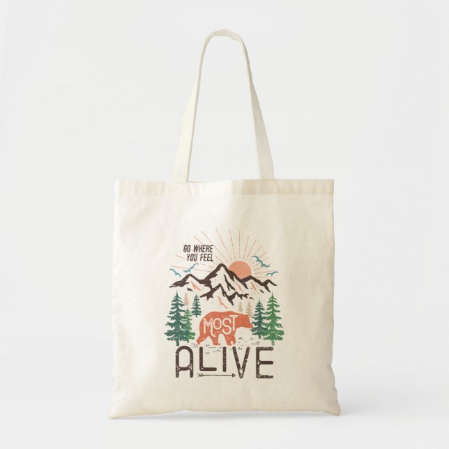 Tote Bag Camping de montagne (Devant)
