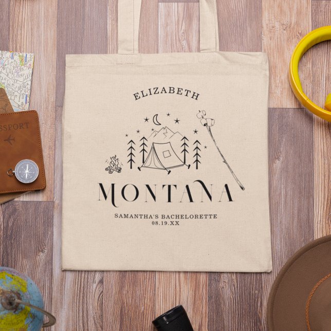 Tote Bag Camping minimal moderne | Bachelorette (Créateur téléchargé)