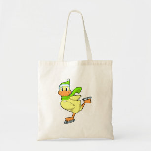 Tote Bag Canard au patinage sur glace avec patins sur glace