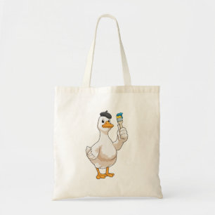 Tote Bag Canard comme peintre avec pinceau