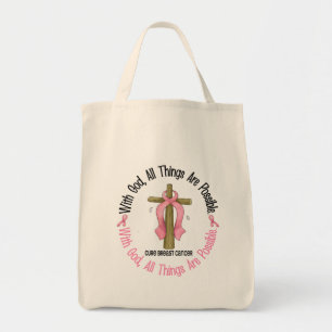 Tote Bag Cancer du sein AVEC la CROIX 1 d'un DIEU