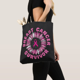 Tote Bag Cancer du sein Survivant Pink Ribbon Tournesol
