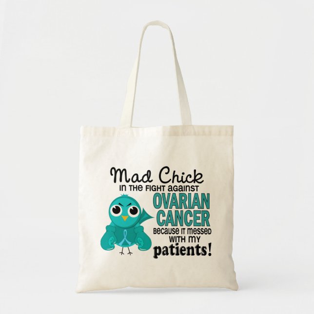 Tote Bag Cancer ovarien de patients fous du poussin 2 (Devant)