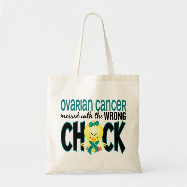 Tote Bag Cancer ovarien sali avec le poussin faux (Devant)