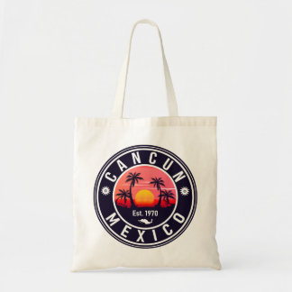 Tote Bag Cancun Mexique Retro Sunset Vintage voyage Souveni