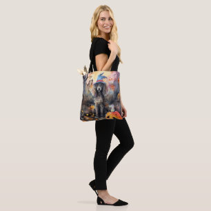 Tote Bag Caniche D'Halloween Avec Peur Citrouille