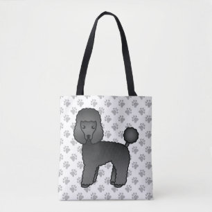 Tote Bag Caniche jouet noir Chien de dessin animé mignon