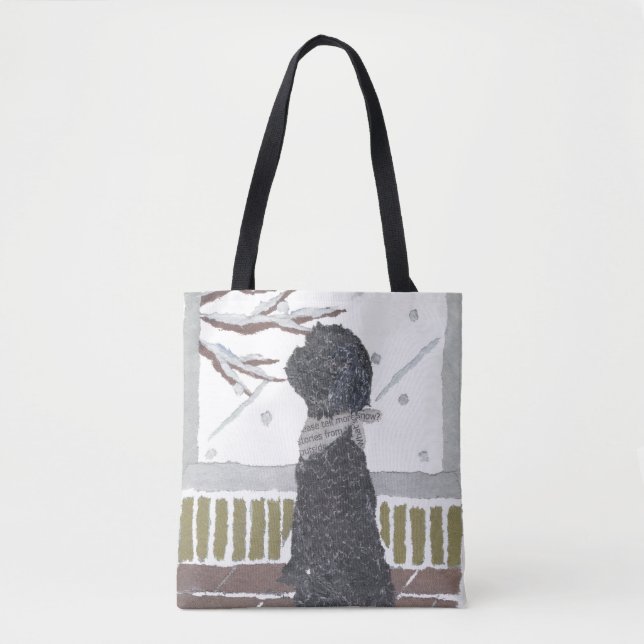 Tote Bag Caniche noir, chien (Devant)