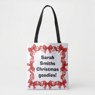 Tote Bag Cannes de bonbon personnalisées et rubans -