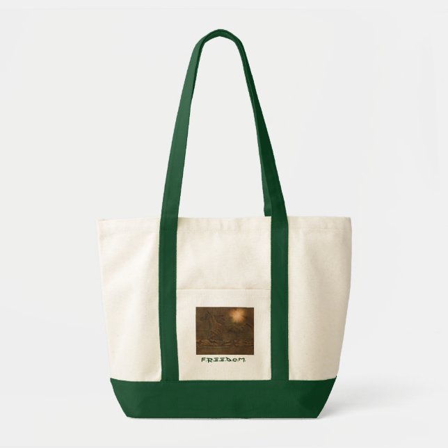 Tote Bag Cantering Wild Spirited Horse Faux Effet cuir (Devant)
