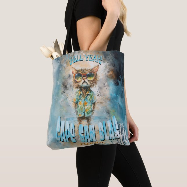 Tote Bag Cape San Blas Florida Beach Cat (De près)