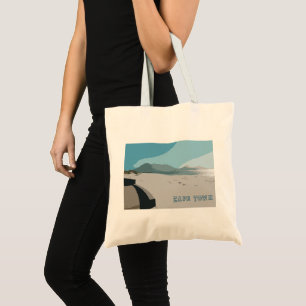Tote Bag Cape Town Table Mountain Ocean Sketch