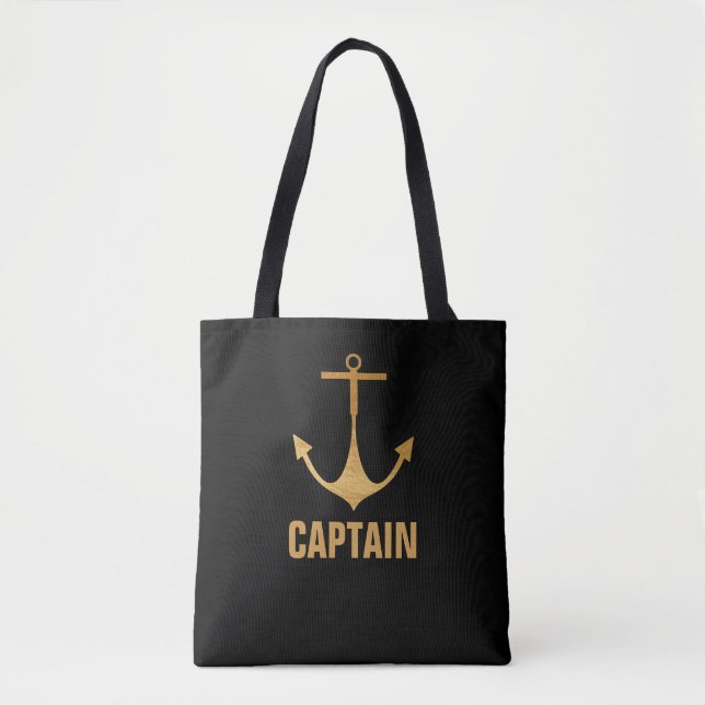 Tote Bag Capitaine, Ancre Gold (Devant)