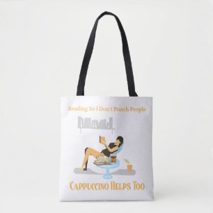 Tote Bag Cappuccino drôle et livres